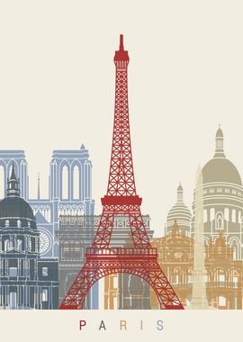 Paris skyline poster