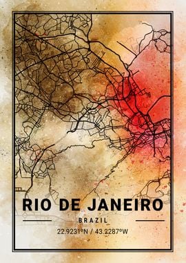 Rio De Janeiro Map Brazil 