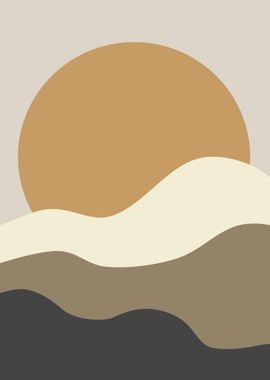 sunset in abstract style