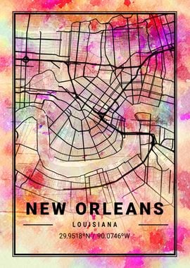 New Orleans City Map USA