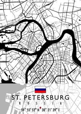 ST PETERSBURG MAP RUSSIA