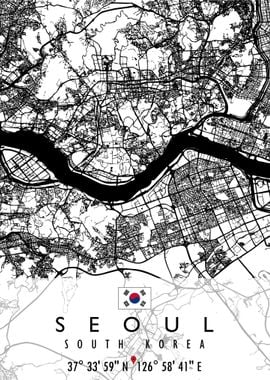 SEOUL MAP SOUTH KOREA