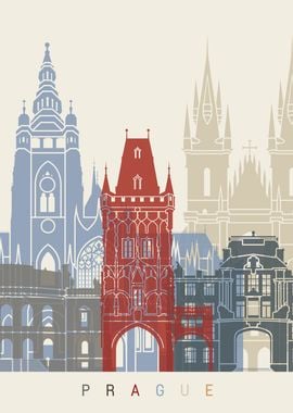 Prague skyline poster