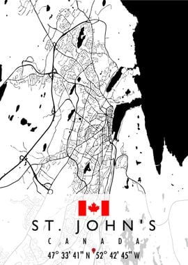 ST JOHNS MAP CANADA