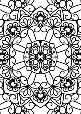 BW Floral Mandala Patt 14