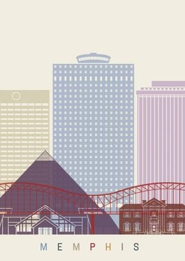 Memphis skyline poster