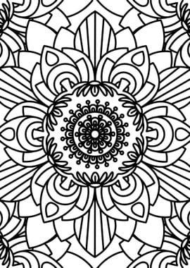 BW Floral Mandala Patt 15