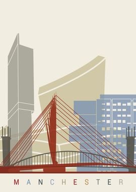 Manchester skyline poster