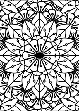 BW Floral Mandala Patt 13