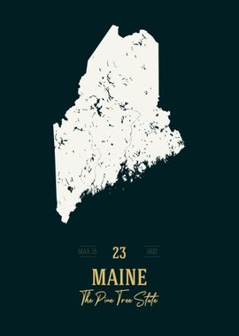 Maine State Map USA