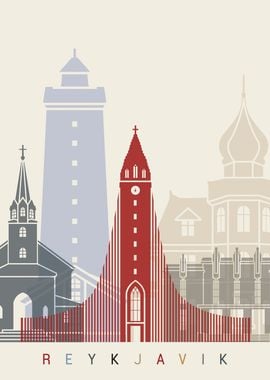 Reykjavik skyline poster