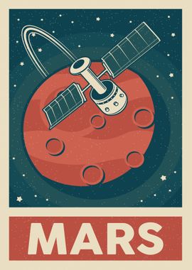 Mars retro poster