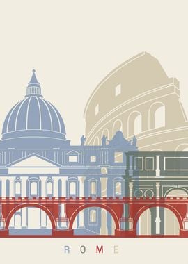 Rome skyline poster