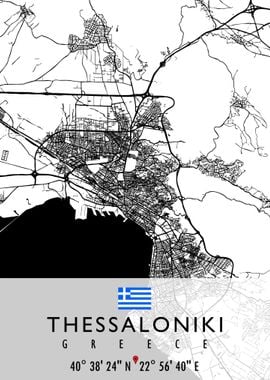 THESSALONIKI MAP GREECE