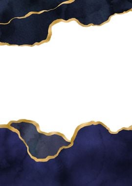 Navy Blue Painted Agate 08