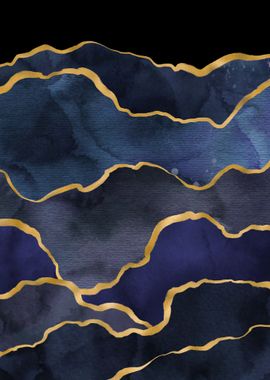 Navy Blue Painted Agate 01