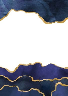 Navy Blue Painted Agate 05