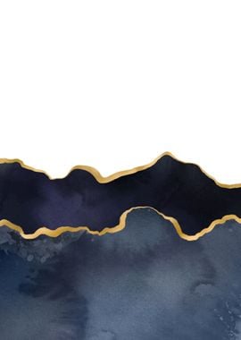 Navy Blue Painted Agate 06