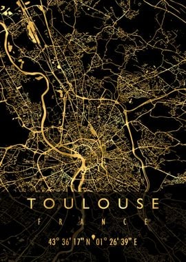 TOULOUSE MAP FRANCE