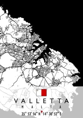 VALLETTA MAP MALTA