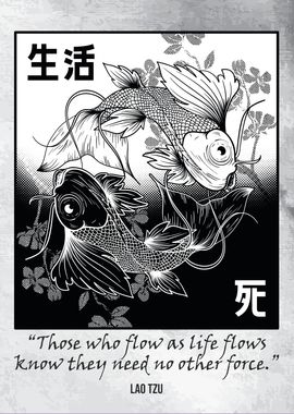 Asian Koi Lao Tzu Quote