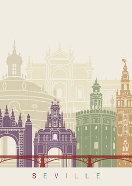 Seville skyline poster