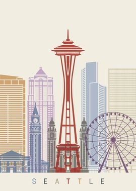 Seattle skyline poster