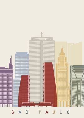 Sao Paulo skyline poster