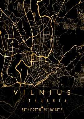 VILNIUS MAP LITHUANIA