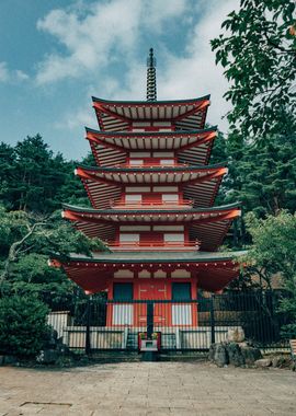 Japanese Temple In Woods