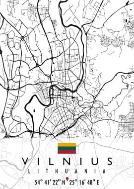 VILNIUS MAP LITHUANIA