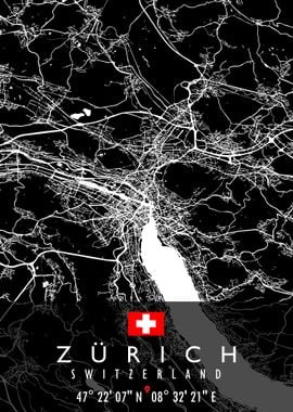 ZURICH MAP SWITZERLAND