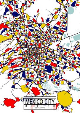 Mexico City Map Mondrian