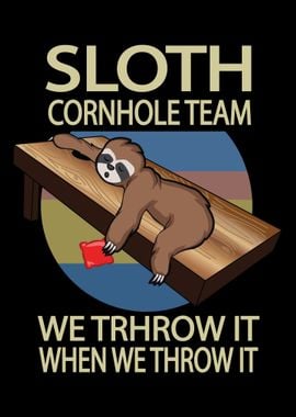 Funny Cornhole Sloth For