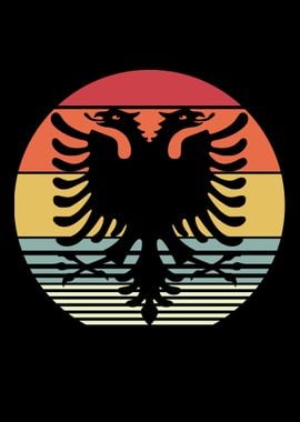 Albanian Eagle Retro Flag