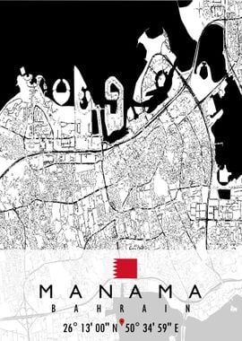 MANAMA MAP BAHRAIN