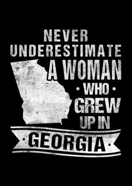 Vintage Georgia Map Woman