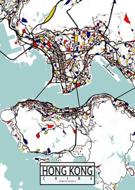 Hong Kong Map Mondrian