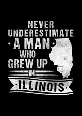 Vintage Illinois Map