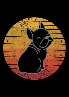 French Bulldog Retro Sunse