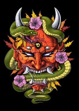 Japanese Demon Oni Mask