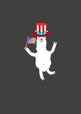 Patriotic Llama with hat