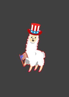 Patriotic Llama with hat