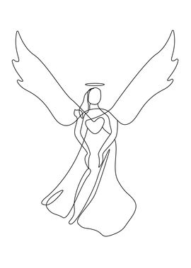 simple angel outline drawing