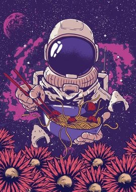 Vaporwave Ramen astronaut