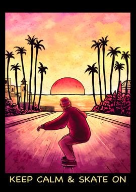 Skateboarding sunset 90s 