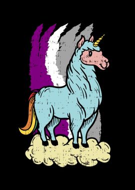 Asexual Lama Unicorn Pride