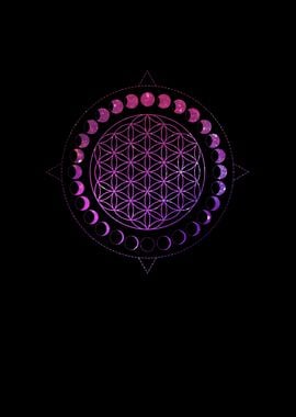 Moon Phases Flower Of Life