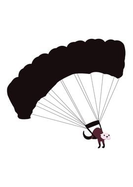 Parachuting otter