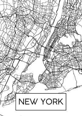 New York Minimal City Map